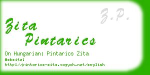 zita pintarics business card